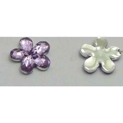 1000 Mixed Color Acrylic Flatback Faceted Flower Rhinestone Gems 6mm