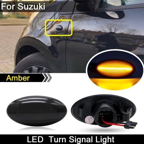 2Pcs For Suzuki Grand Vitara Splash Swift SX4 Jimny APV Arena For Opel Fiat Smoked Lens LED Side Marker Light Turn Signal Lamp