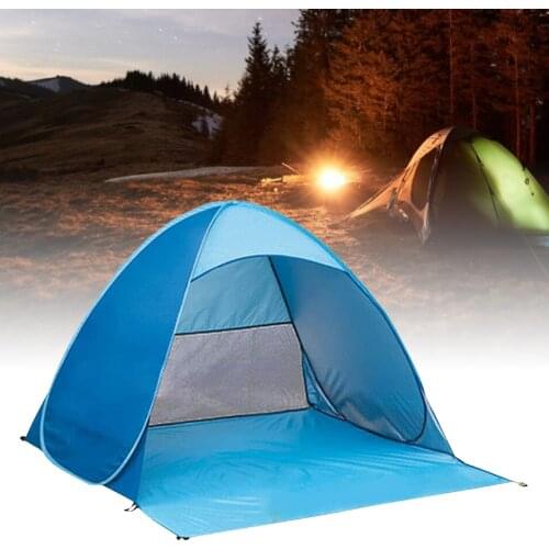 Automatic Beach Tent Waterproof Speed Pop-up Tent Outdoor 2-3 People Foldable Sun Shelter Tent With Pegs And Storage Bag