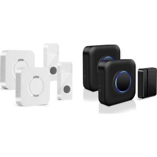 Wireless Door Sensor Chime Alarm Contact Sensor Door Bell for Office/Home/Store,Door Open Chime Window Alarm- US Plug