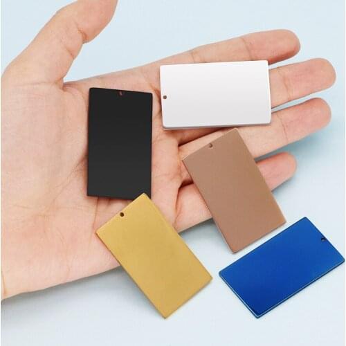 20pcs/lot Rectangular Tags 45*27mm 304 Stainless Steel Accessory Jewelry 1.4mm Thickness Multicolor For Jewelry Making SP016