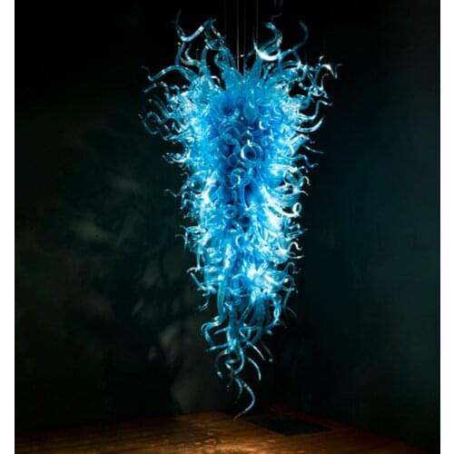 Large Blue Murano Glass Chandelier Light Modern Wholesale LED Hand Blown Glass Luxury Crystal Chandelier Lamp