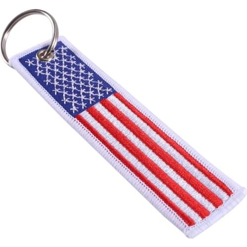 US Flag Keychain for Motorcycles Scooters Cars and Patriotic with Key Ring EDC American Flag Gift Mobile Phone Strap 3 PCS/LOT