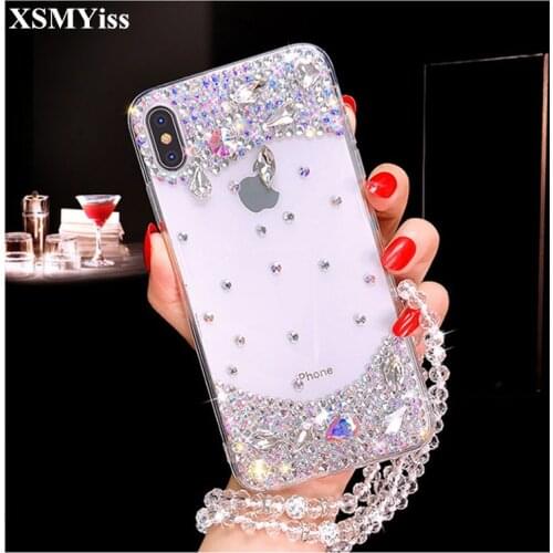 XSMYiss For iPhone XS Max XR X 8 7 6 6S Plus Case Luxury Bling Rhinestone Diamond Crystal Soft Cover For iPhone XR Case