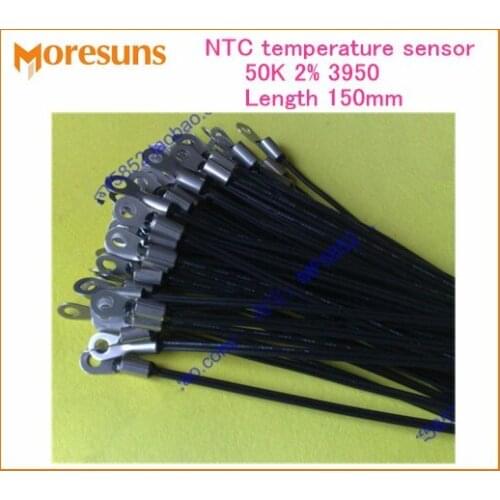 Fast Free ship 20pcs/lot NTC temperature sensor 50K 2% 3950 Length 150mm Custom made NTC Sensor