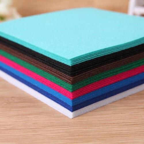 40Pcs 10x10/15x15cm Polyester Cloth DIY Crafts Nonwoven Felt Fabric for Home Sewing Wedding Decoration Dolls Craft Fabric