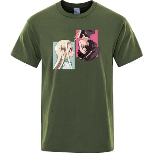 Jibaku Shounen Hanako Kun Print Men Tshirts Retro Oversized T-Shirt Casual Oversize Tee Shirt Vogue High Quality T-Shirts Mans