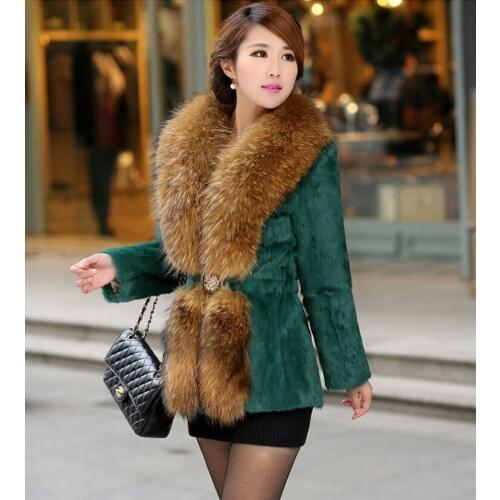 Imitation fur bigger sizes of new fund of 2019 autumn winters is female rabbit hair hair mink fur coat collars fashion