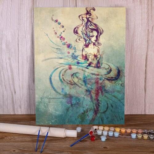 Unknown Ariel Painting By Numbers Set Oil Paints 50*70 Oil Painting Home Decor Crafts For Adults Wall Art For Handicraft