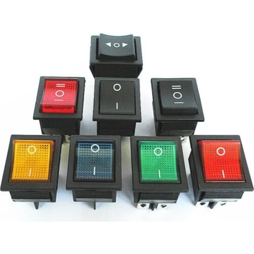 KCD4 Rocker Switch ON-OFF 2 Position 4 Pins /6 Pins Electrical equipment With Light Power Switch Switch cap 16A 250VAC/ 20A 125V