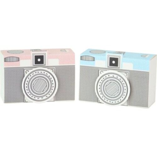 25Pcs Blue and Pink Cartoon Camera Candy Box Paper Craft Birthday One Year Old Kids Shower Supplies Wedding Party Favor Decor