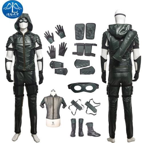 Green Arrow Cosplay Suit Halloween Costumes For Men DC TV Series Suphero Outfit Custom Made