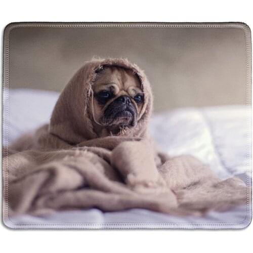 Animal Art Mousepad - Natural Rubber Mouse Pad Printed with A Cute Pug Dog
