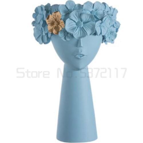 Creative resin portrait art vase glass vase wedding decoration living room bedroom decoration flower arrangement