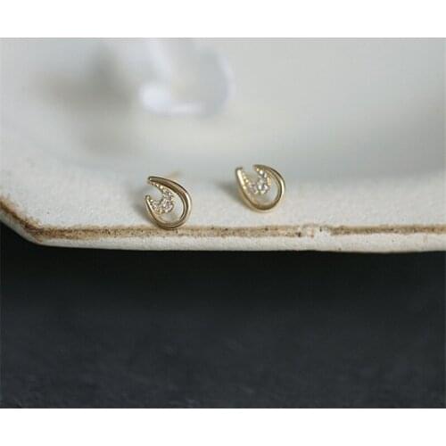 Liemjee Silver 14k Gold Plated U Shaped Zircon Earrings Fashion Party Jewelry For Women Feature Namour Charm Gift All Seasons