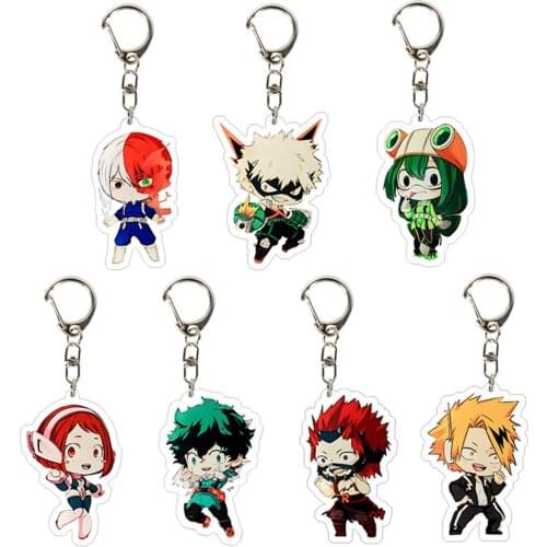Llavero De Anime My Hero Academia Anime Acrylic Keyring Manga Figure Todoroki Shoto Bakugou Katsuki Midoriya Izuku Keychain