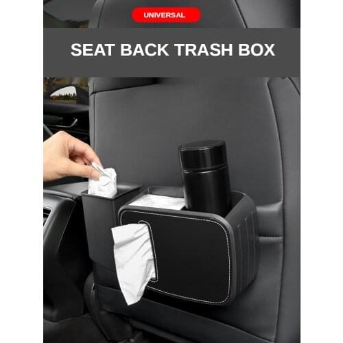 Car Seat Back Trash Can Auto Organizer Milk Bottle Storage Bag Tissue Box Ashtray Dust Case Garbage Bin Holder Car Accessories