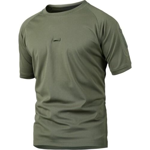 Men hiking t shirt Summer Mens Military Tactical Combat Quick Dry Camo O-Neck training T Shirt Breathable Camouflage Tee 2XL