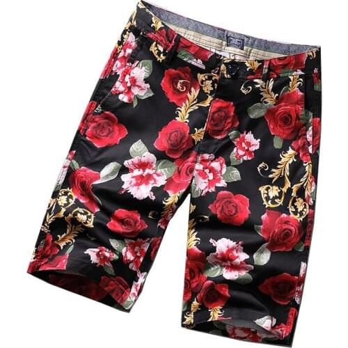 Rose flower shorts men summer new men shorts fashion casual mens shorts large size 29-38 man short 14 color options