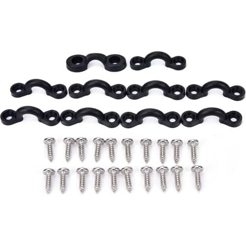 Newest 10pcs Nylon Bungee Deck Loops Tie Down Pad Eye with Screws for Boat Kayak Deck Rigging Kit