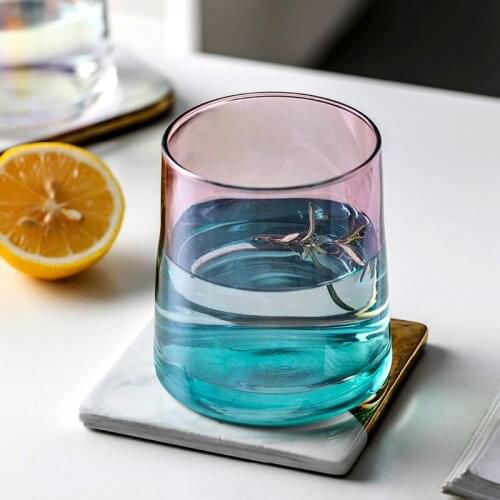 Очки кружка Colorful Simple Glass Home Ins Nordic Wine Glasses Transparent Water Cup High-Value Coffee Mugs Tumblerful Caneca