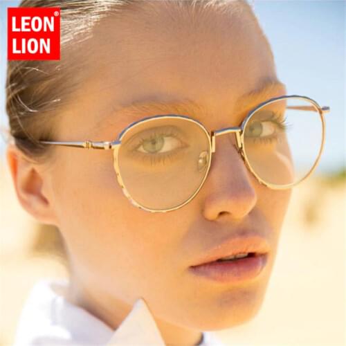 RBROVO Luxury Round Glasses Women Vintage Glasses Women Brand Eyeglasses for Women/Men Anti-blue Light Lentes De Lectura Mujer