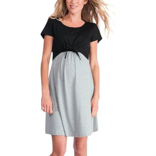 Womens Dress Maternity Mother Splice Bandages Pregnants Nursing Baby For Maternity Pajamas breastfeeding dress vestidos