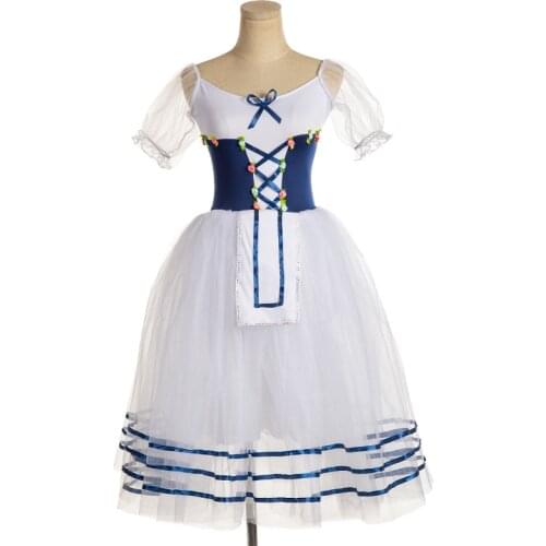 Professional Girls Ballet Tutu Dress Giselle Adulto Women Mesh Skirt Short Puff Sleeves Kids Dance Gymnastics Leotard Costumes