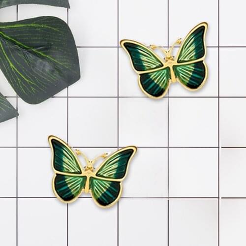 Simple Delicate Dripping Oil Butterfly Alloy Studs Earrings Fashion Butterfly Alloy Studs Earrings Jewelry Gift for Women Girls