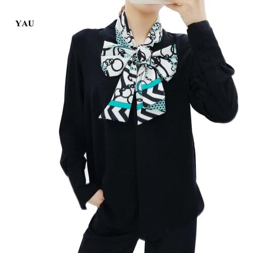 Luxury Brand Double-deck Plaid Scarf Women Design Belt Chain Fashion Neckerchief Silk Scarves For Ladies Head Scarf Handkerchief