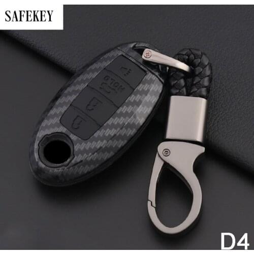 Carbon Fiber Silicone Key Cover For Nissan Note Altima Armada Gt-r Maxima Murano Patrol Rogue Leaf Versa 370z Sentra Fob Shell