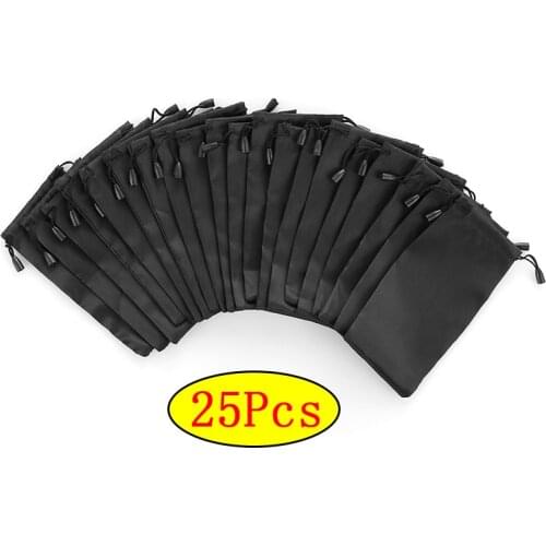 25Pcs Portable Waterproof Sunglasses Bag Dust proof Pouch Pocket Drawstring Microfiber Glasses Carry Bag Eyewear Container