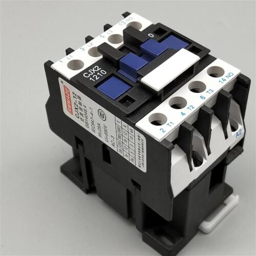 3 Phase Motor Magnetic Contactor Relay 12A 3P 3 Pole 1NO AC 24V 110V 220 Volts 380V Coil CJX2-1210 35mm Din Rail Mounting