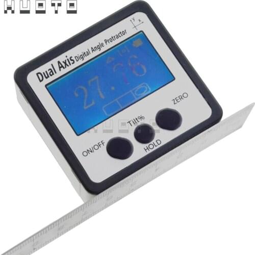 Water proof Dual Axis Digital Angle Protractor Dual-axis Digital Display Level Gauge with Magnetic Base level box inclinometer
