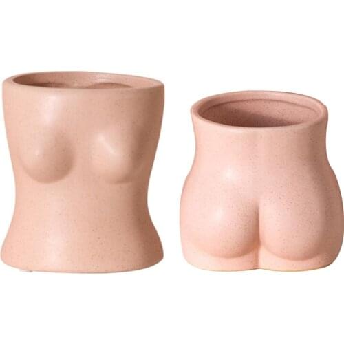 Body Art Vase Ceramic Flower Vases Butt Chase Shaped Farmhouse Decor Plant Holder Home Pot Living Room Decoration Ornaments