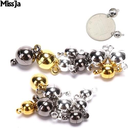 10pcs Magnetic Lobster Clasps Buckle Hook Round Ball DIY Jewelry Making Findings