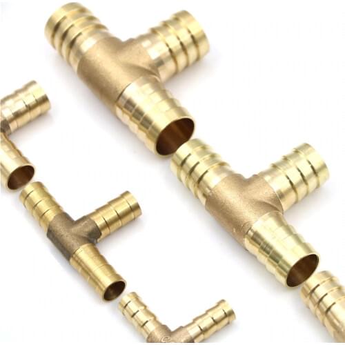 1Pc 6-19mm BRASS T Hose Joiner Piece 3 WAY Fuel Water Air Pipe TEE CONNECTOR