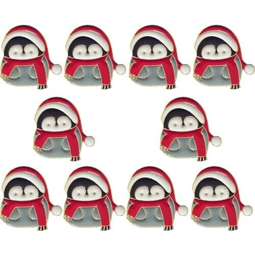 10Pcs Lovely Penguin Brooches Cartoon Animals Lapel Enamel Pin Denim Shirts Jackets Backpack Badge Jewelry Gift