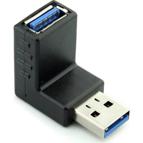 2pcs 90 degree Adapter USB 3.0 Male to Female Coupler Connector Plug Left/Right Angle/up/down Angle Adapter
