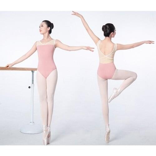 2020 Mesh Ballet Dance Bodysuit For Women Pink Gymnastic Loetard Professional Ballet Tutu Dance Wear Fairy Stage Costume JL1775