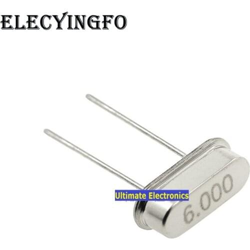 40pcs Passive crystal HC-49S 6MHZ 6M Crystalline DIP 2feet
