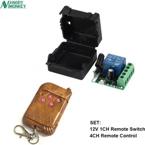 433Mhz Universal Wireless RF Remote Control Switch DC 12V 10A 1CH relay Receiver Module and 433.92 Mhz Remote Controls