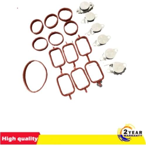 6 PCS 22/33mm OEM design by aluminum For BMW 320d Swirl Flap Blanking Plates seal with intake manifold gasket 6 cylinder