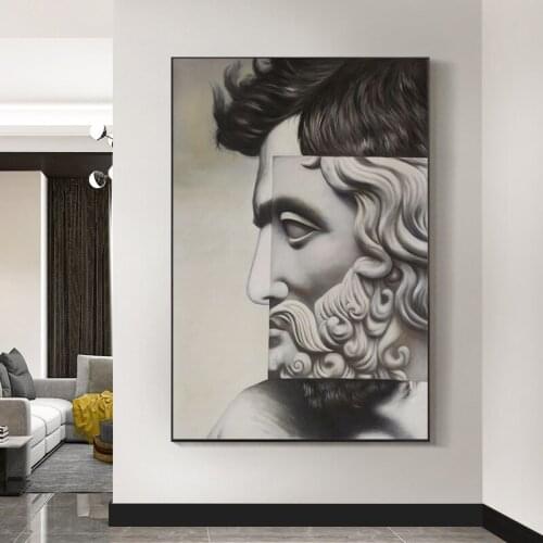 Abstract Man Statue Canvas Painting Nordic Wall Art Picture Home Decoration Cuadro Michelangelo David Vintage Posters and Prints