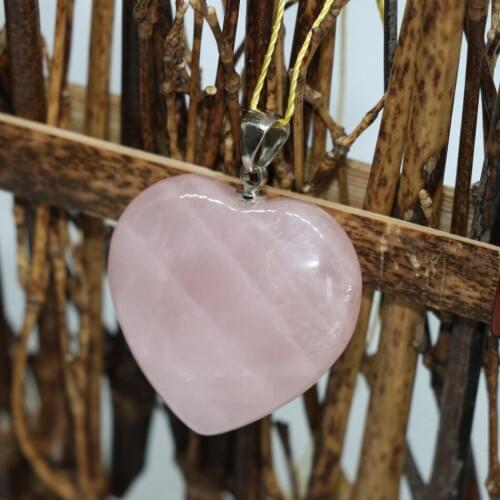 Free shipping 2pcs rose crystal chalcedony jades charms heart pendants pink stone fashion gift hot sale diy jewelry 4 size B1834