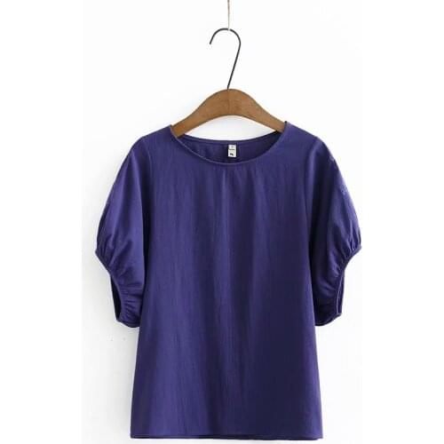 Plus size O neck lantern short Batwing Sleeve cotton women loose t shirts 2020 new summer casual ladies soft t shirts female top