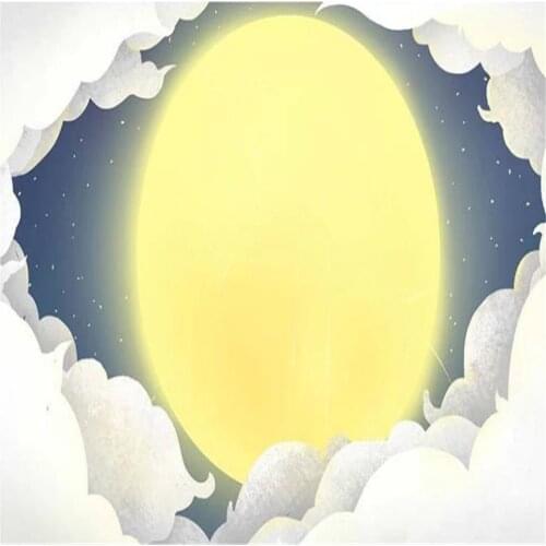 Childrens room restaurant hand painted moon wallpapers background wall decoration painting 3d wallpapers