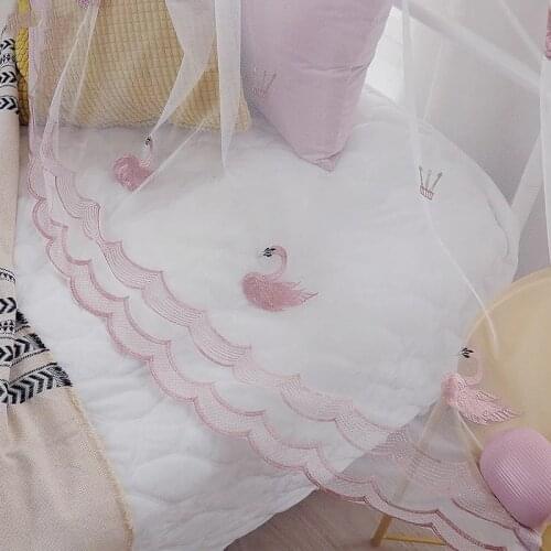 White Swan embroidered curtain tulle Curtain for living room bedroom window curtains sheers serape home decor