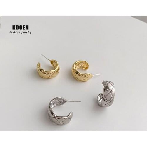 European and American High Sense French Retro Rhombic Earring For Woman Fashion Korean Jewelry Exquisite Girls Unusual Earrings