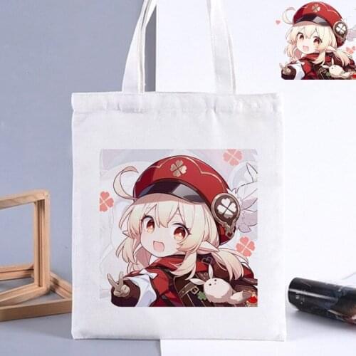 Genshin Impact shopping bag bolso shopper grocery bolsa cotton shopper bag bolsa compra tote reusable shoping cabas